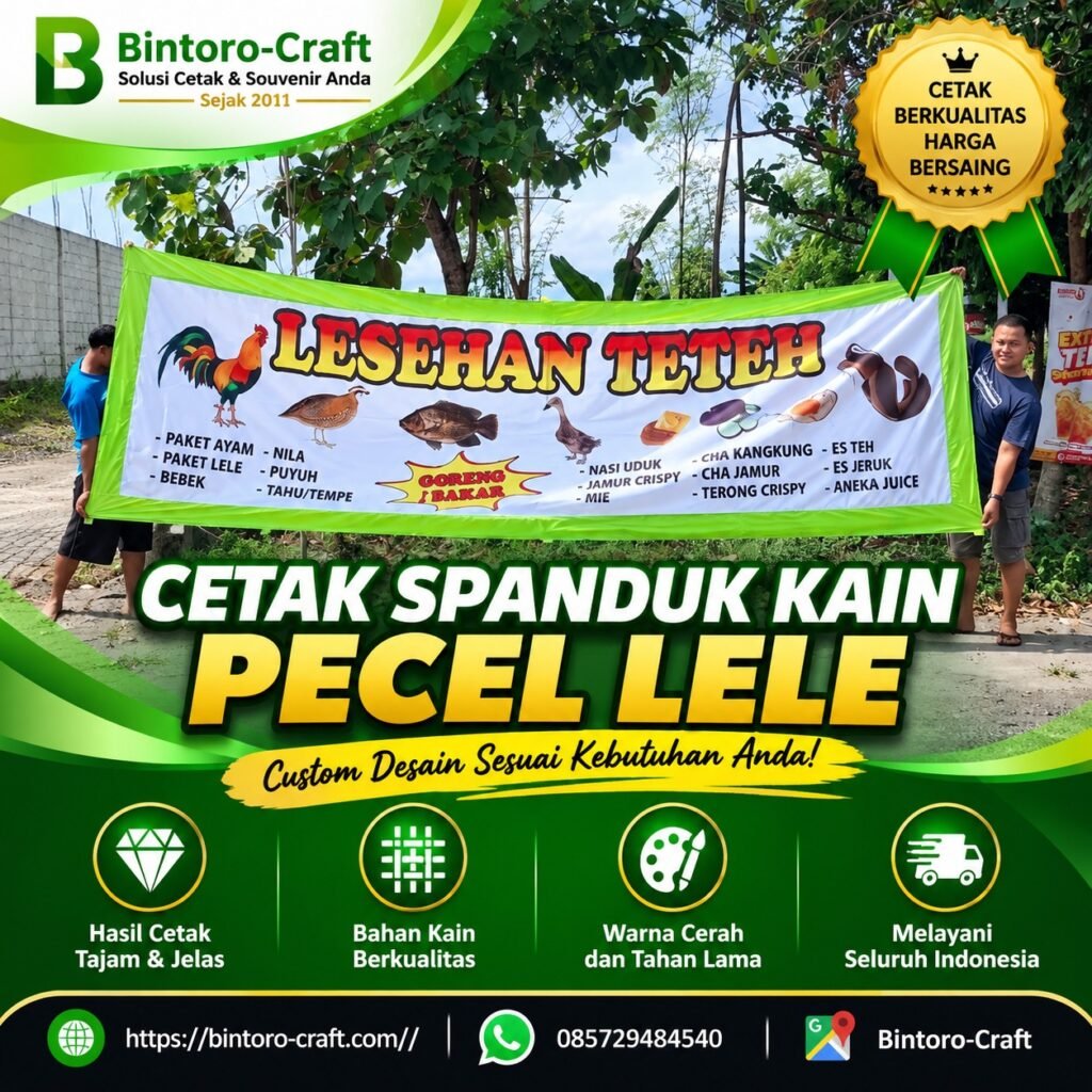 Cetak Spanduk Kain Pecel Lele