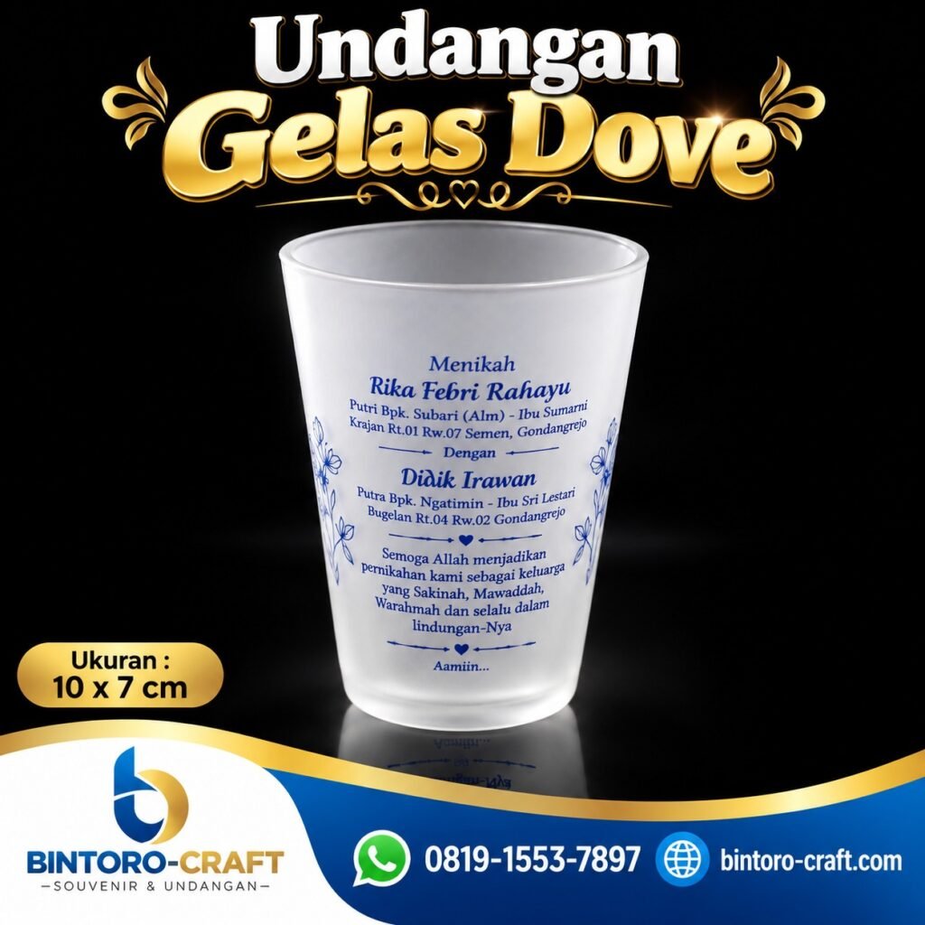 undangan gelas dove
