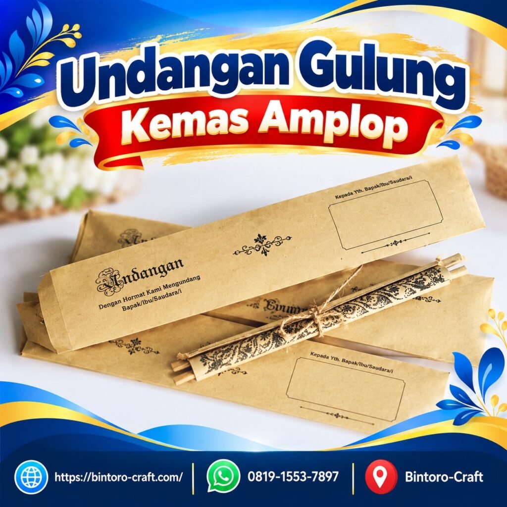 undangan gulung kemas amplop
