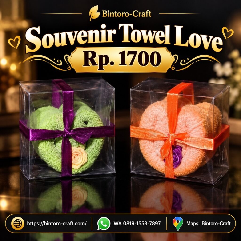 Souvenir Towel Love Rp.1700 Kemas Mika