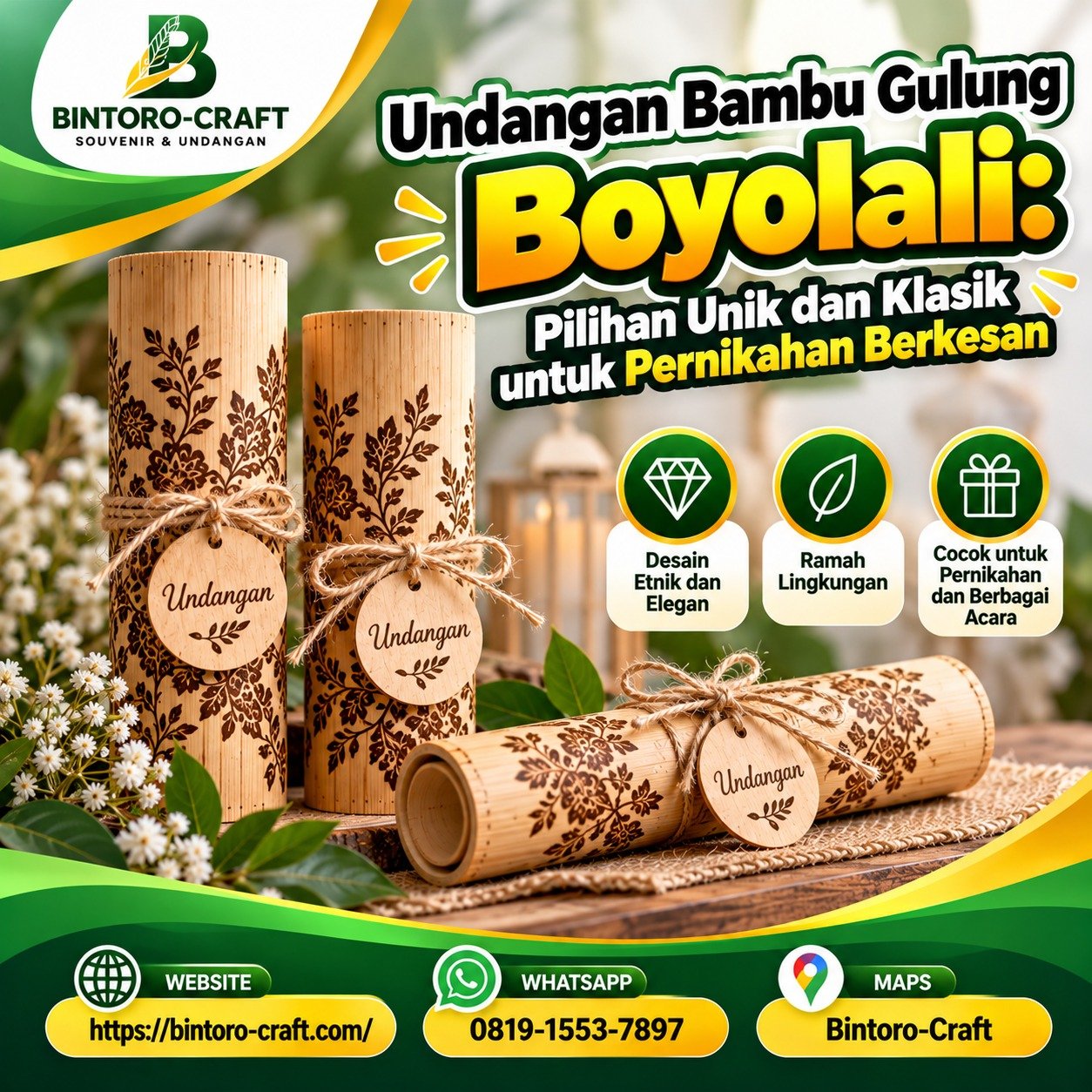 Undangan Bambu Gulung Boyolali