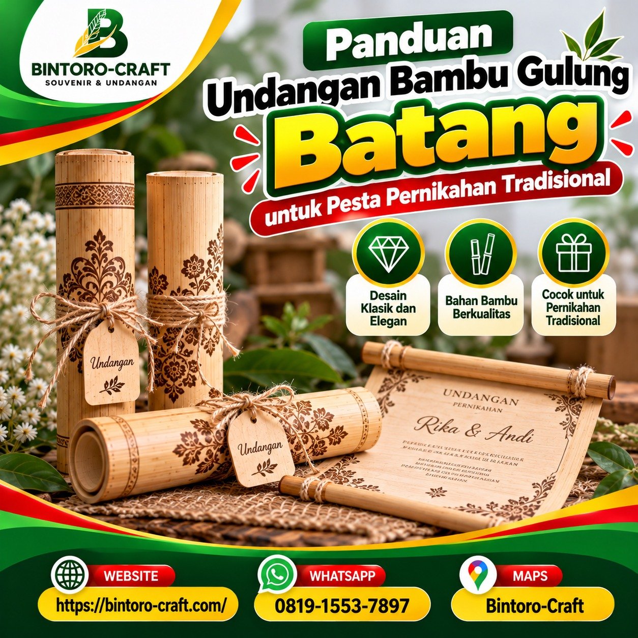 Undangan Bambu Gulung Batang