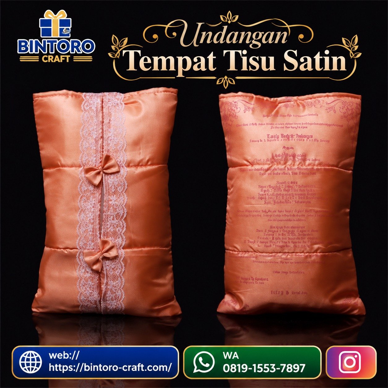 Undangan Tempat Tisu Satin
