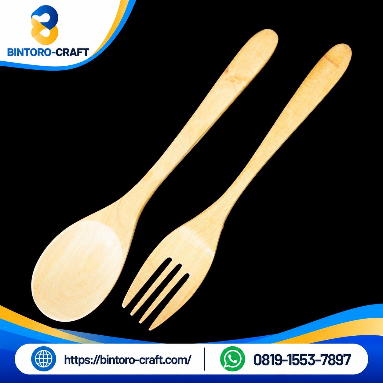 souvenir sendok garpu kayu